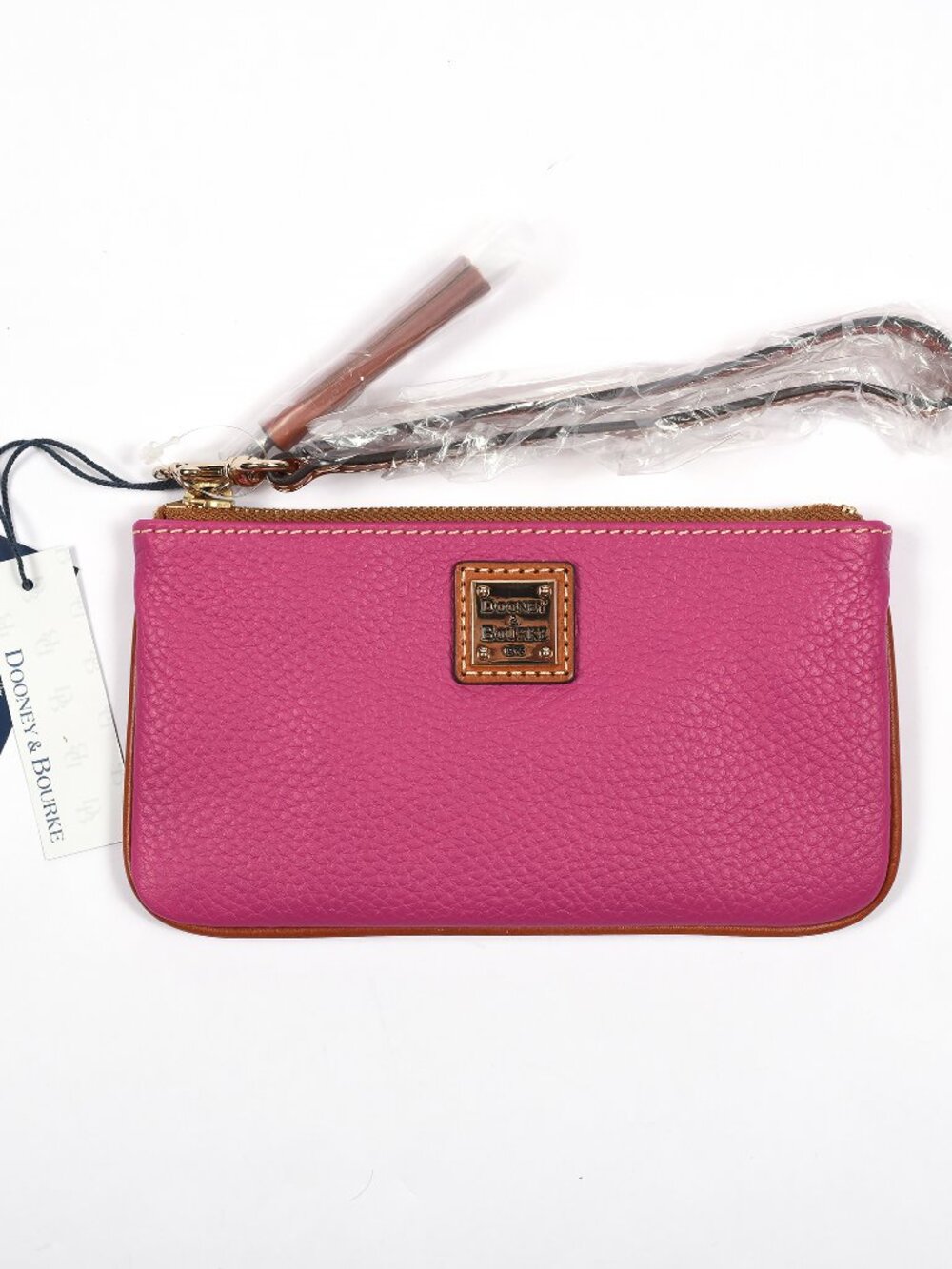 Dooney & Bourke Magenta Pebble Leather Wristlet ZR0263 MJ NWT